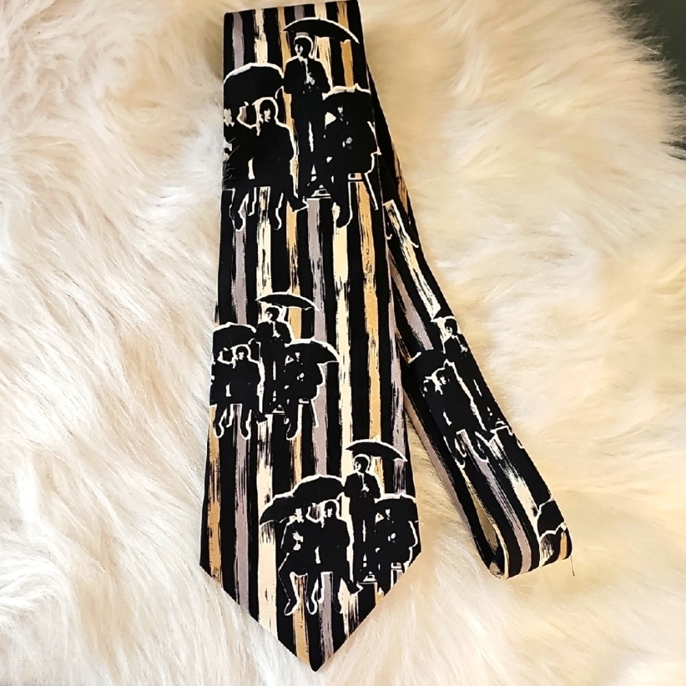 The BEATLES silk Tie. Stylish Black Tan Men's Tie. Beatles 65 Album